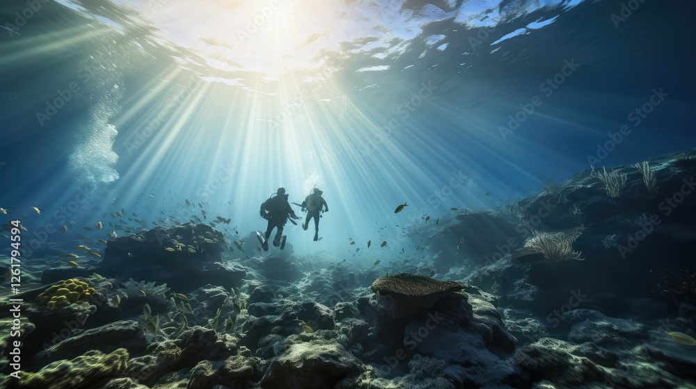 Fototapeta premium ocean diving in water
