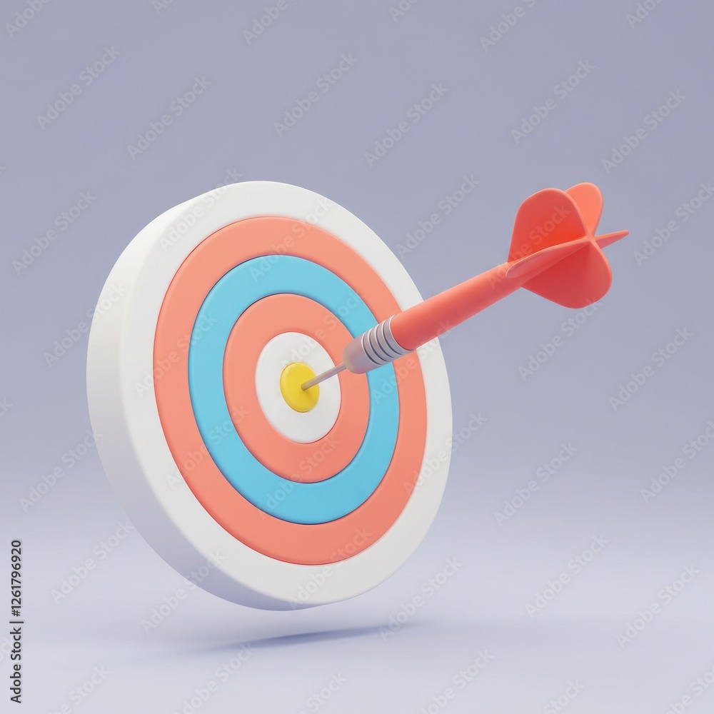 Dart Hitting the Bullseye of Target Illustrating Success and Accuracy Dart Hitting the Bullseye of Target Illustrating Success and Accuracy