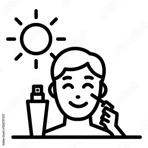 Sunscreen Application Vector Icon