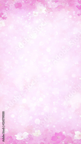 Pink floral pastel background with soft bokeh effect