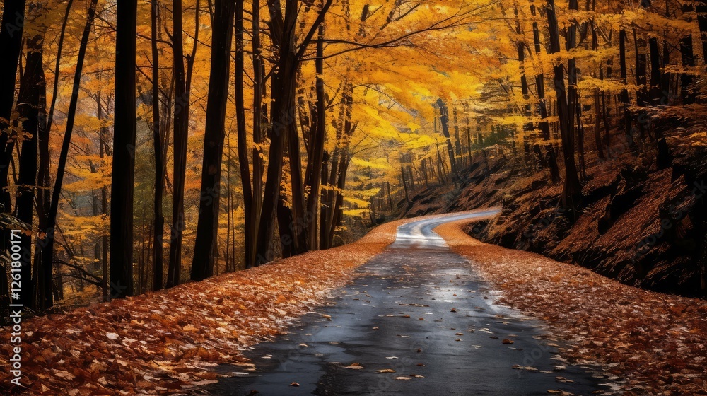 Fototapeta premium mosaic fall mountain road