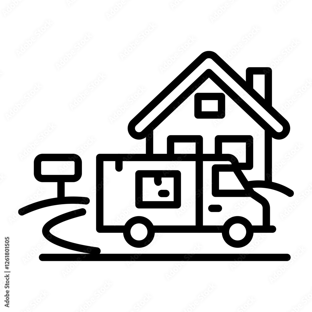 Last Mile Delivery Vector Icon Last Mile Delivery Vector Icon