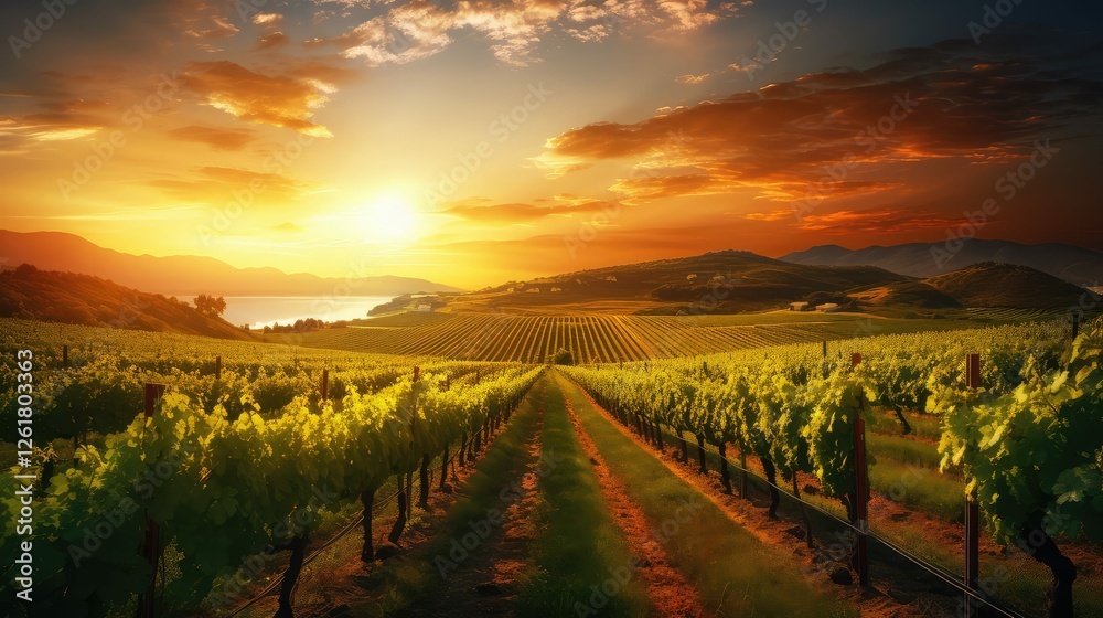 Naklejka premium picturesque wine template