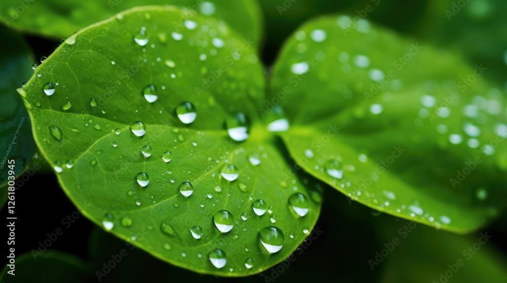 Fototapeta premium sunlight water drops green