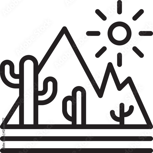 Arid Mountain Vector Icon