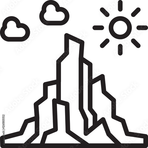 Red Rock Formation Vector Icon