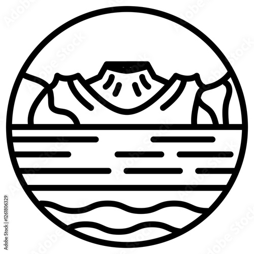 Crater Lake Vector Icon