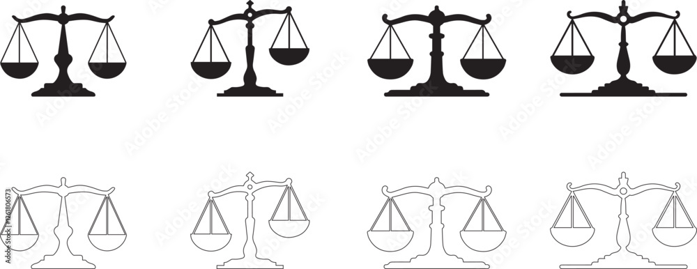 Scales of Justice Silhouettes