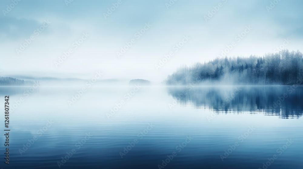 Fototapeta premium lake blue fog texture
