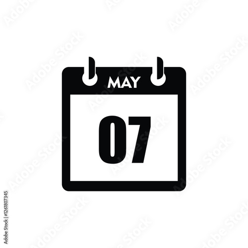 calender icon, 07 may icon with white background