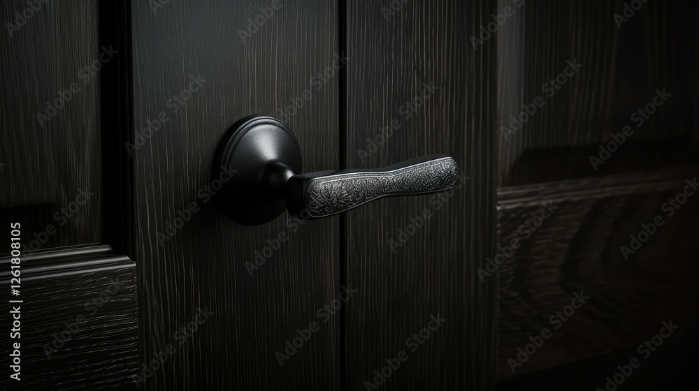 Obraz premium quality black door handle