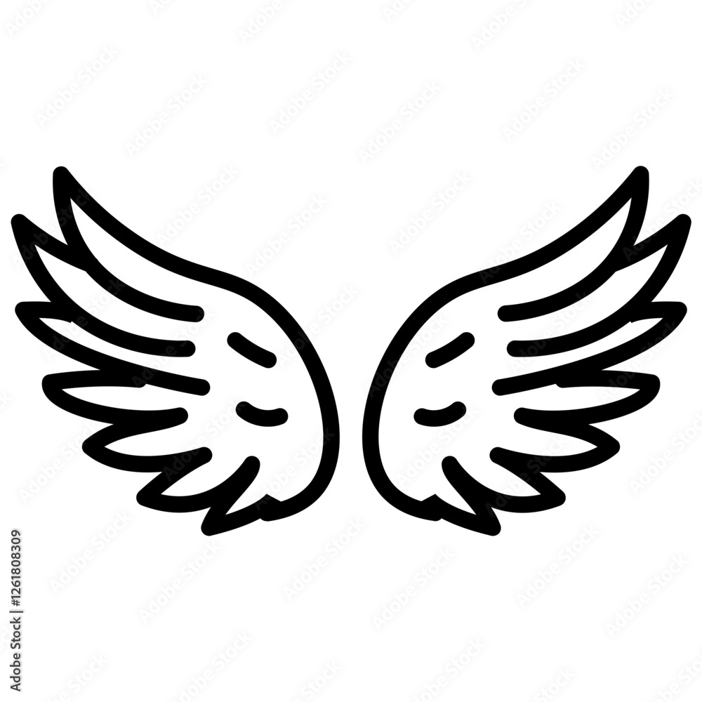 Obraz premium Fairy Wings Vector Icon