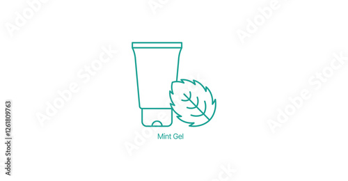 Refreshing Mint Gel Jar Vector Icon, Herbal Skincare, Natural Beauty