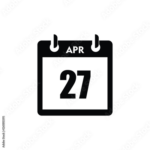calender icon, 27 april icon with white background
