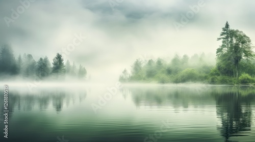 reflection green mist background