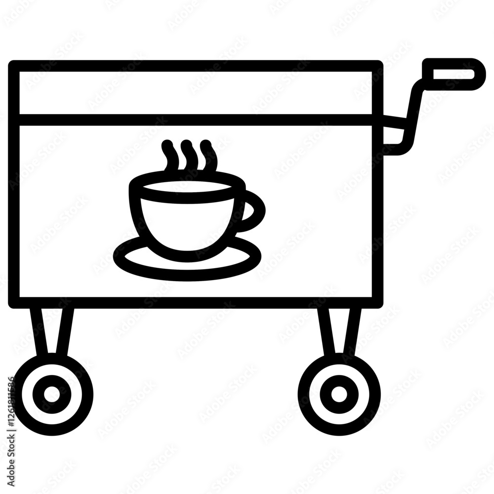 Coffee Cart Vector Icon Coffee Cart Vector Icon