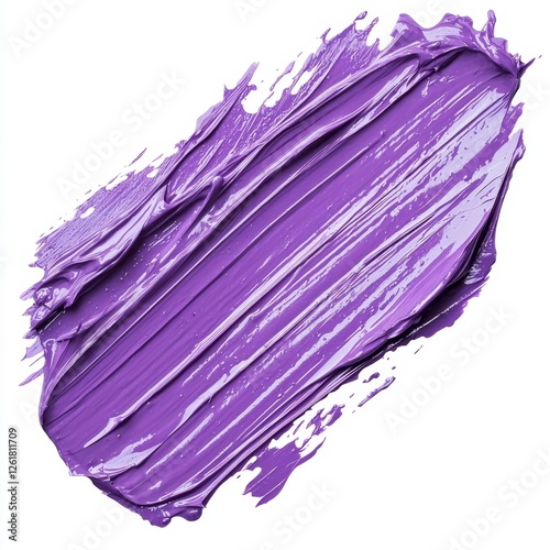 Obraz na płótnie Vibrant Purple Paint Stroke on White Background for Artistic and Creative Projects w salonie