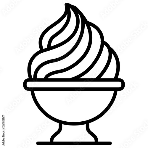 Sweetened Whipped Cream Vector Icon