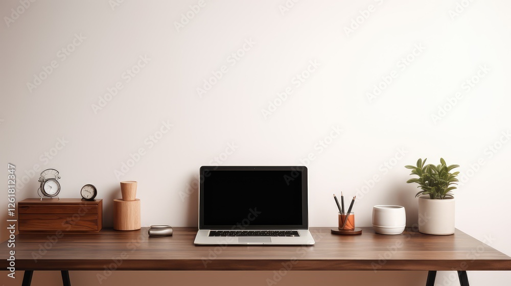 modern blank desktop on desk modern blank desktop on desk