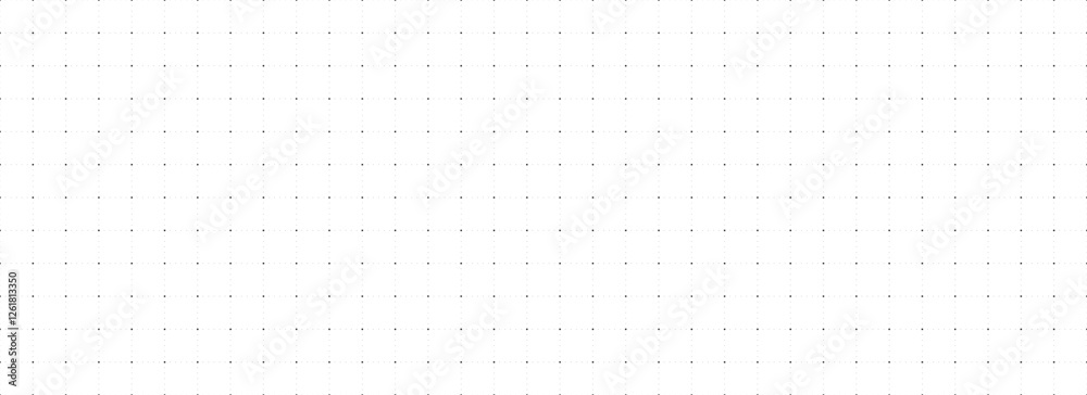 Journal planer page with dotted grid. Seamless checkered paper texture. Retro bullet notebook background. Simple square graph pattern. School math sheet wallpaper. Vector repeating workbook template