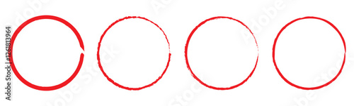 Free Download Red circle brush stroke vector isolated on white background. Red circle brush stroke . Grunge hand drawn circle . Brush circles. grunge circles. Brush circles  - GFXLoad