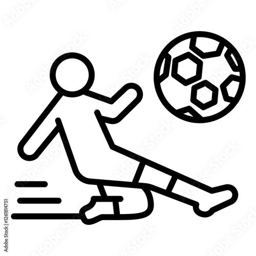 Soccer Sliding Tackle Vector Icon