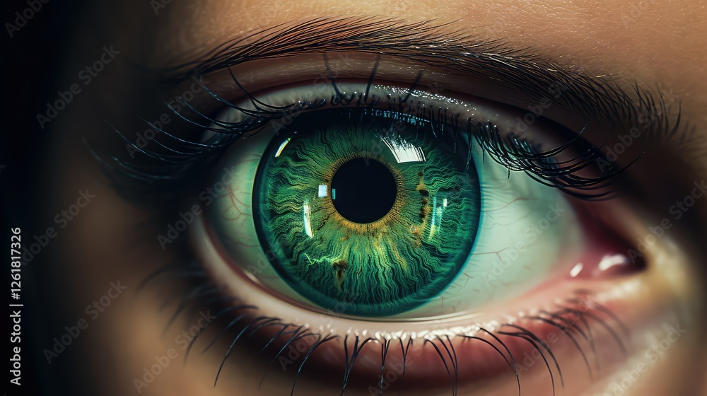 Fototapeta premium vibrant green magnifying glass