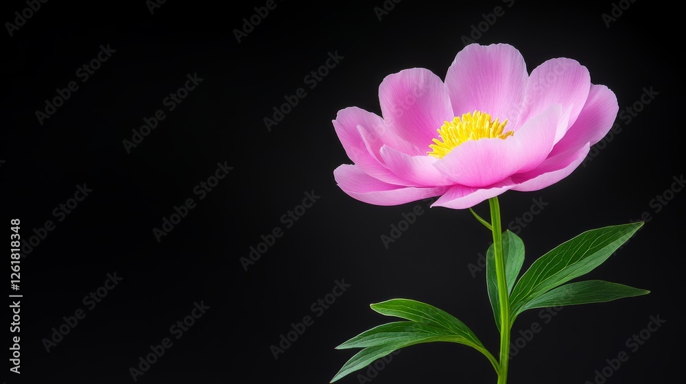 Fototapeta premium Vibrant pink flower in bloom, a stunning closeup on dark background 