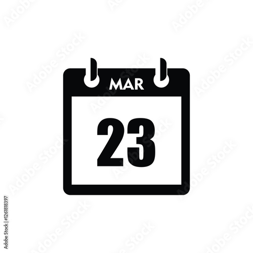 calender icon, 23 march icon with white background
