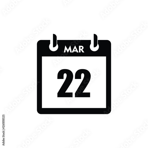 calender icon, 22 march icon with white background
