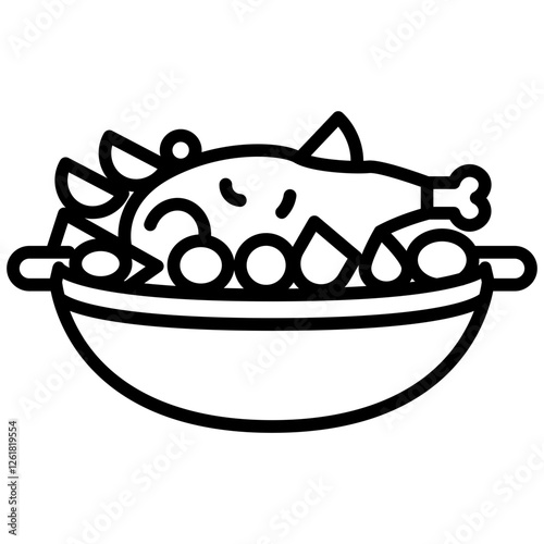 Lamb Tagine Vector Icon