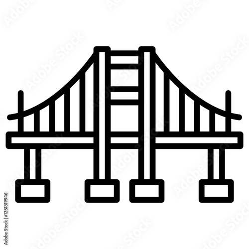 Bridge Crossing Vector Icon