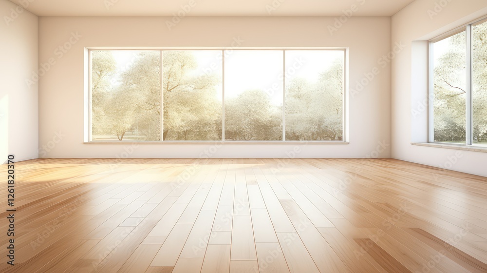 Fototapeta premium walls empty room with wood floor