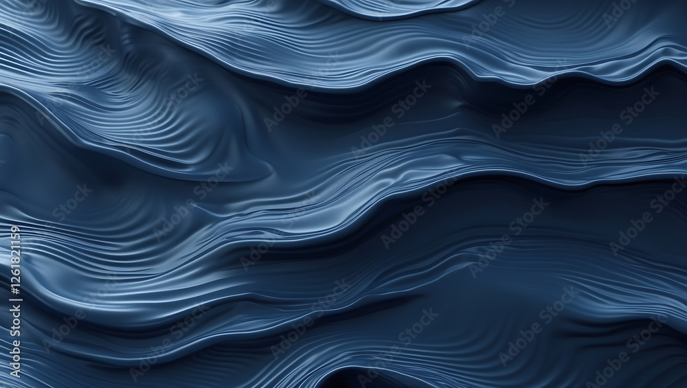 Naklejka premium Abstract Water Ripple Textures in Dark Blue with Fluid Movement and Serene Aesthetic