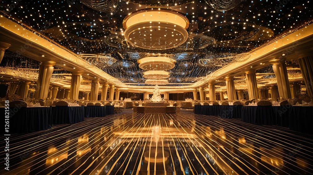 Obraz premium ballroom ship cruise gold glitter