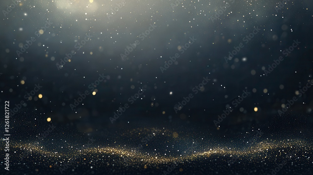 Obraz premium Sparkling Gold Dust on Dark Background