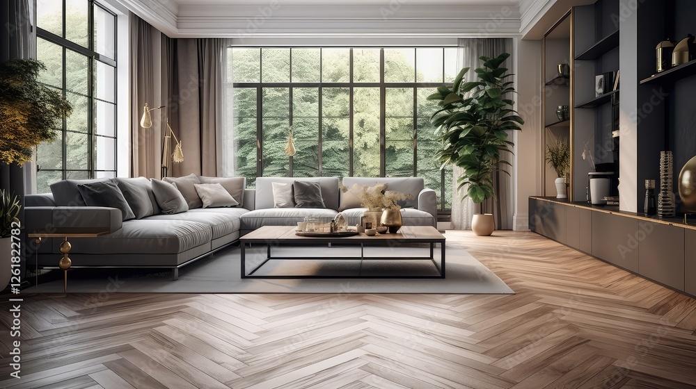Fototapeta premium grey wood flooring planks