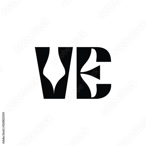 VE monogram logo design letter text name symbol monochrome logotype alphabet character simple logo photo