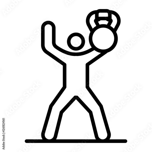 Kettlebell Swing Vector Icon