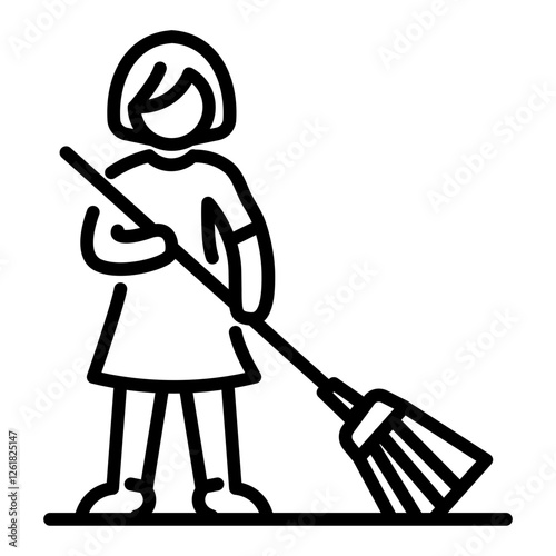 Sweeping Porch Vector Icon