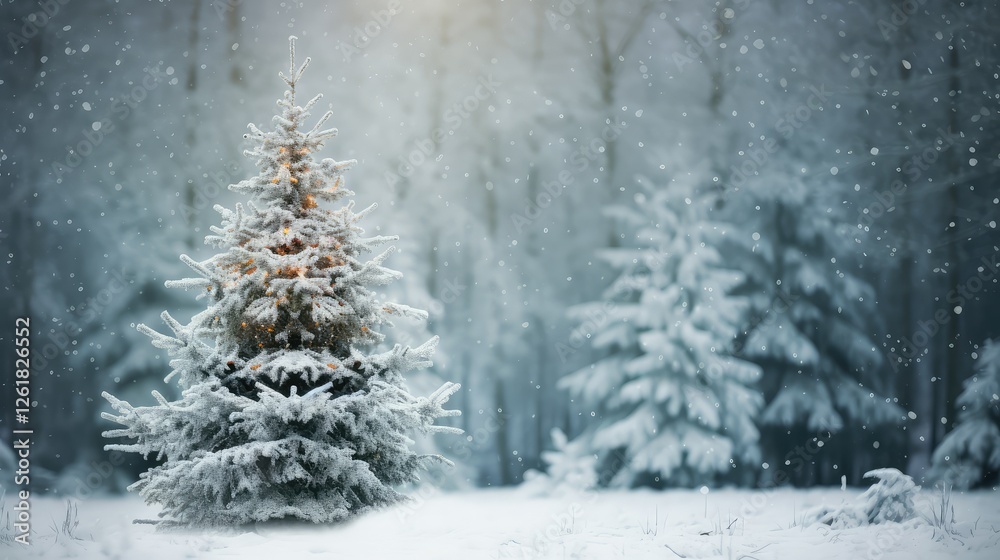 Obraz premium snow live christmas tree