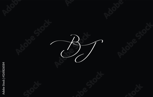 A minimal yet stylish depiction of white cursive lettering forming BJ on a dark background, symbolizing elegance and simplicity.