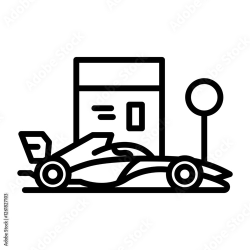 Pit Stop Strategy Vector Icon
