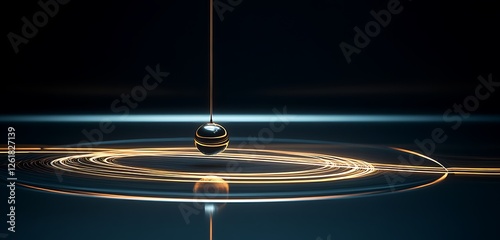 Dynamic image of a pendulum oscillation creating light traces