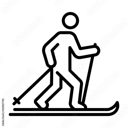 Cross Country Skiing Vector Icon