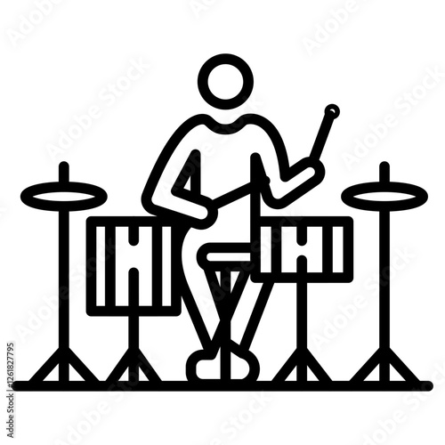 Drum Performance Vector Icon