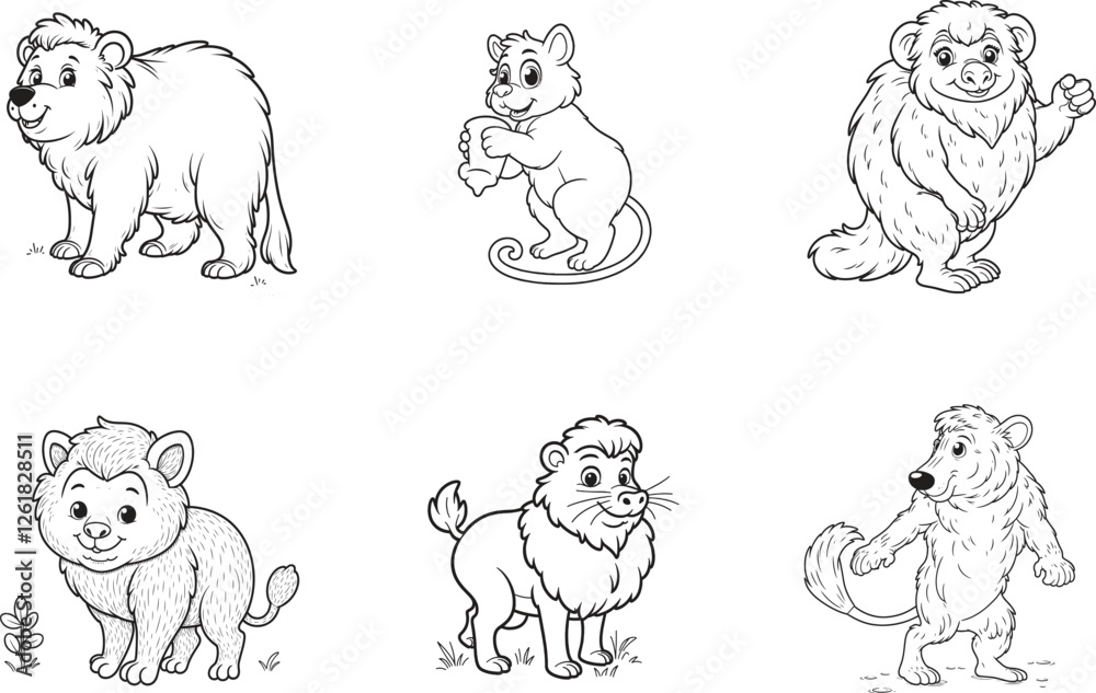 Monkeys vector with white background Monkeys vector with white background