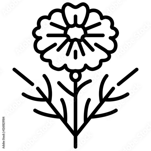 Mint Marigold Vector Icon