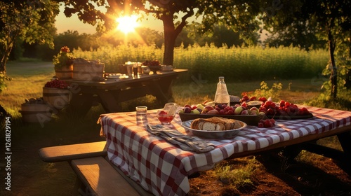 checkered seat at table photo