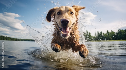 retriever dog water